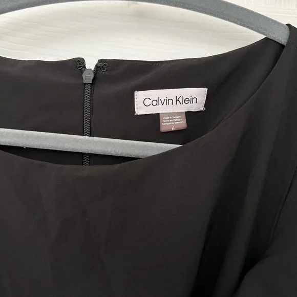 Calvin Klein Black Ruffle Sleeve Jumpsuit - Picture 2 of 4